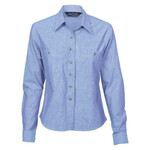 Womens Cotton Chambray Long Sleeve Shirt