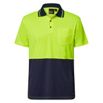 Mens Hi Vis Two Tone Short Sleeve Micromesh Polo With Pocket