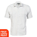 Mens Epaulette Polyester/Cotton Short Sleeve Work Shirt