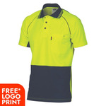 Mens Cotton Backed Cool Breeze Contrast Polo
