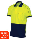 Hi Vis Cool Breathe Double Piping Polo