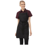 Two Patch Pocket Bib Apron - Black