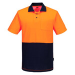 Mens Hi Vis Cotton Comfort Contrast Class D Short Sleeve Polo Shirt