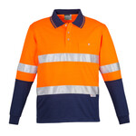Mens Hi Vis Spliced Polo - Long Sleeve Hoop Taped