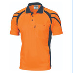 Mens Cool Breathe Stripe Panel Polo Shirt