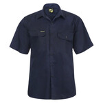 Mens Lightweight Short Sleeve Vented Cotton Drill Shirt