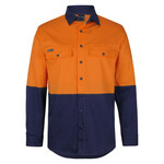 Mens Hi Vis Long Sleeve Stretch Work Shirt