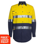 Mens Hi Vis Long Sleeve (D+N) 150G Work Shirt