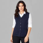 Womens Button Front Knit Vest